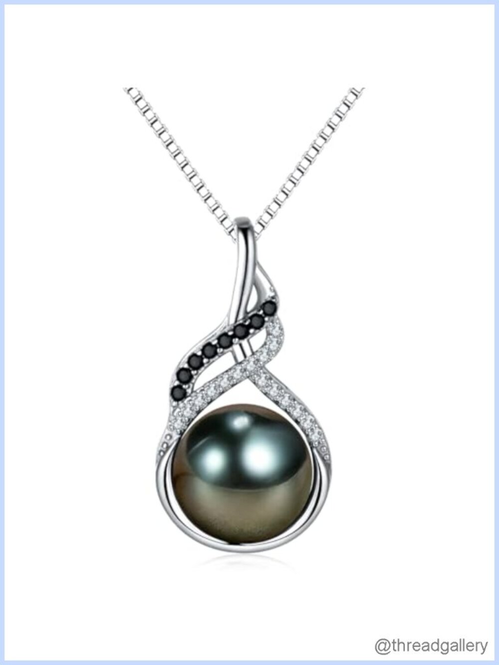 Tahitian Cultured Pearl Pendant Necklace 18K Gold Plated 925 Sterling Silver